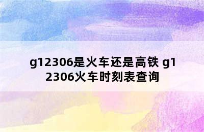 g12306是火车还是高铁 g12306火车时刻表查询